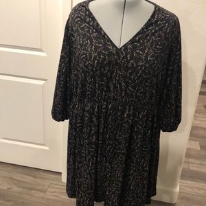 Ava & Viv 4/5X NWT MIDI Dress Black Floral